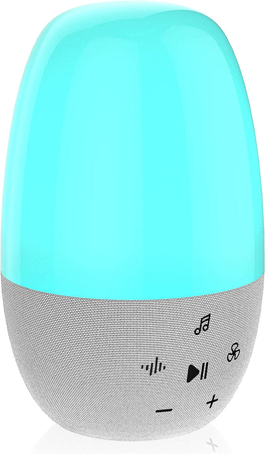 White Noise Machine with 26 Soothing Sounds for Sleeping Baby Adults, Sound Machine Sleep Therapy with Night Light and Stepless Dimming RGB Colors Changing, 4 Timers, AC/USB Charging, 32 Volume Levels